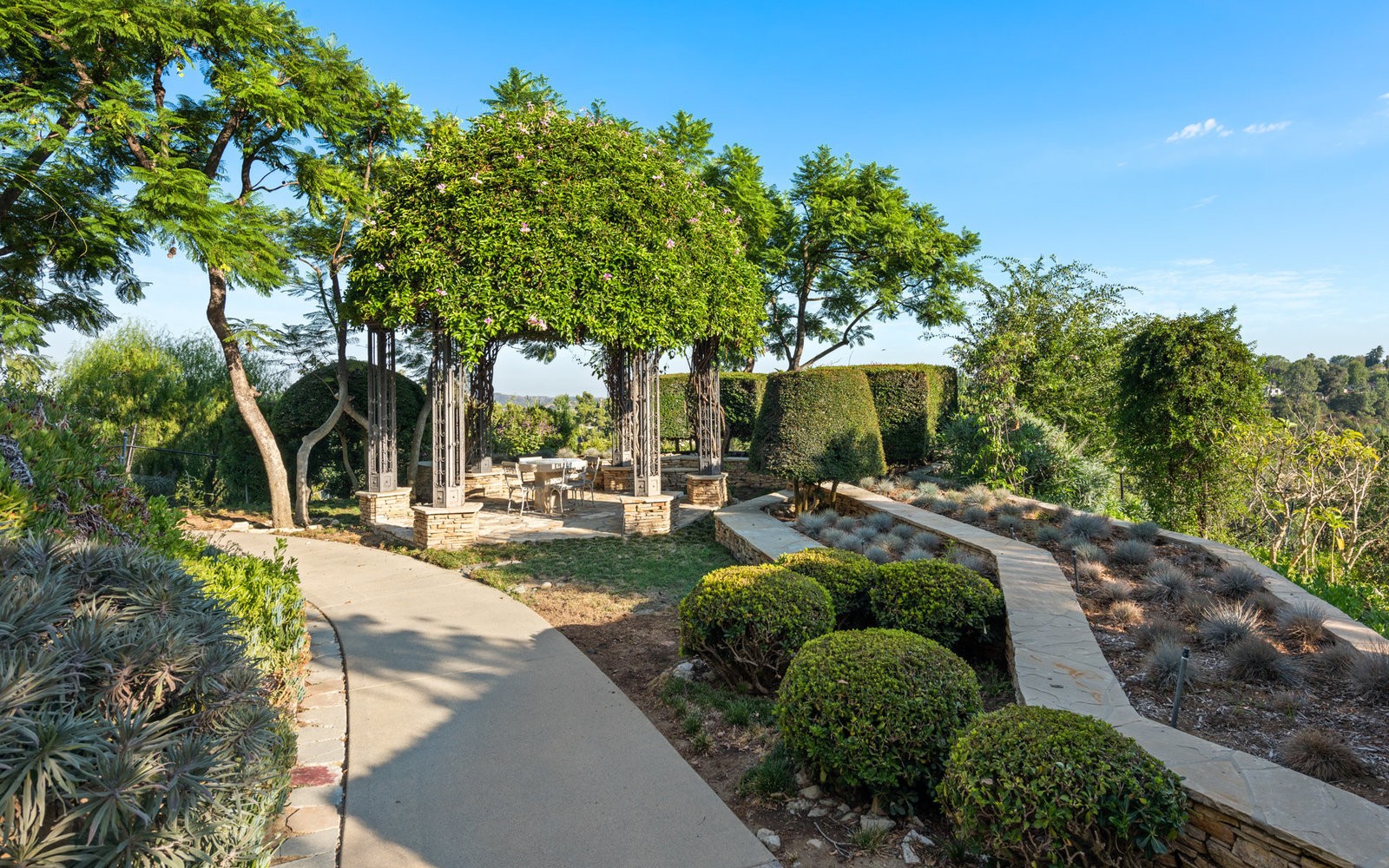 Garden pavilion and pathway