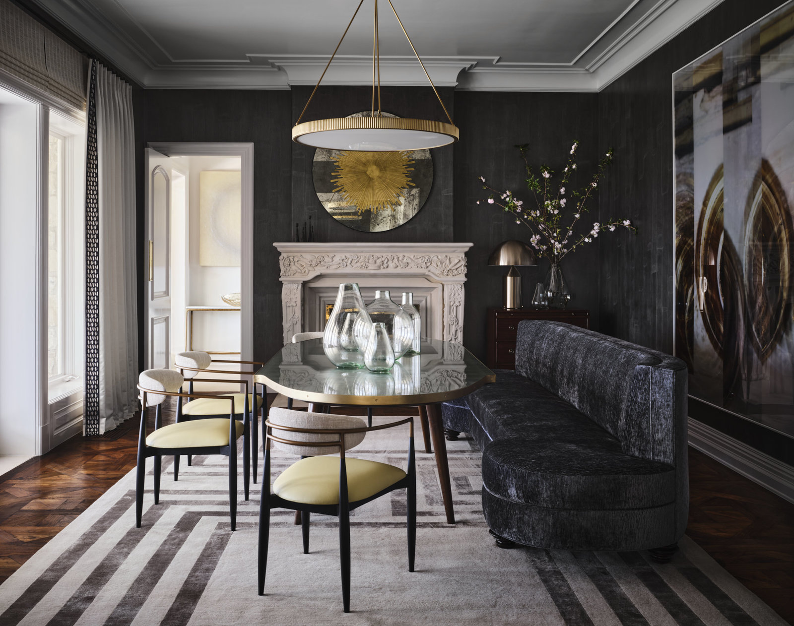 Private sitting room with artwork and fur textures